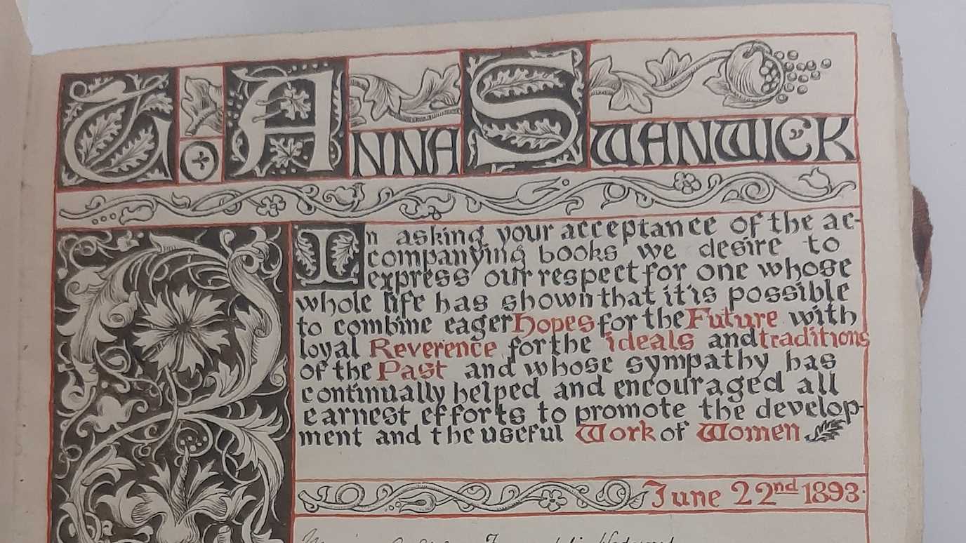 Anna Swanwick Dedication Kelmscott