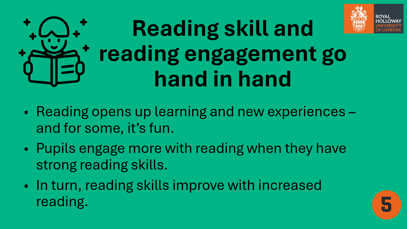 Five lessons for every school infographic Lesson 5 - Reading skill and reading engagement go hand in hand